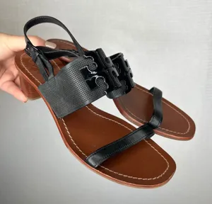 Tory Burch Black Leather Perforated Miller Block Heel Sandals Women's Size 10.5‎ thumbnail 1