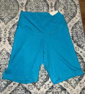 aerie Bright Turquoise High-Rise Bike Shorts thumbnail 1