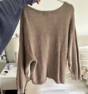 Old Navy fuzzy off the shoulder oversized sweater thumbnail 2