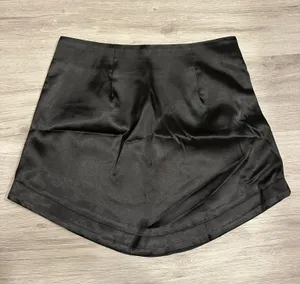 SheIn Black Silk Mini Skirt thumbnail 1