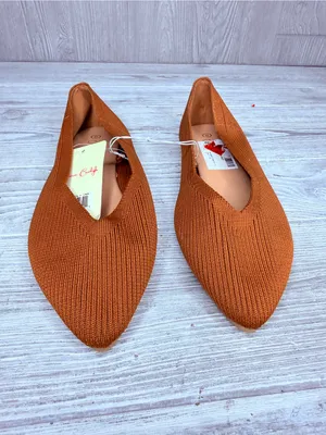 Nwt Jessica Carlyle pointed-toe ribbed knit ballet flat cognac slip ons size 8 thumbnail 7