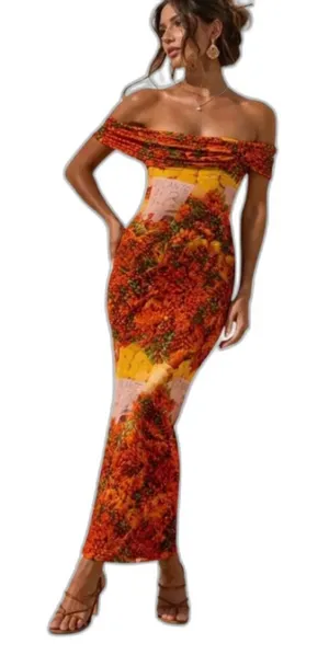 Zara Off Shoulder Dress Chili Pepper Bodycon Dress Small NWT thumbnail 1