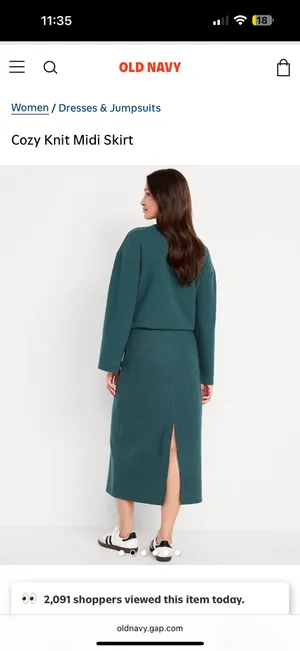 old navy cozy knit midi skirt  thumbnail 2