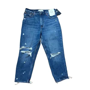 NEW Abercrombie & Fitch The Mom High Rise Distressed‎ Ankle Jeans Sz 28 thumbnail 5