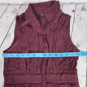 Bardot Maxi Dress Burgundy Sleeveless Button Front‎ Collared Viscose Size 2 thumbnail 5