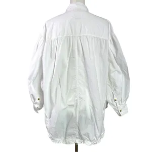 Free People Bohemian Preppy Oversized Happy Hour Solid Poplin Top White Medium thumbnail 14