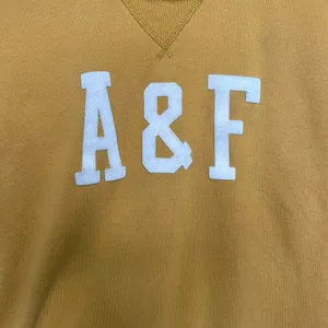 Abercrombie Fitch Top Womens XS Felt Logo Sweatshirt Academic Rugby Yellow thumbnail 5