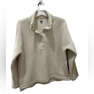 AERIE Ivory Cloud Sherpa Oversized Sweater Super Soft Cozy size Medium thumbnail 2