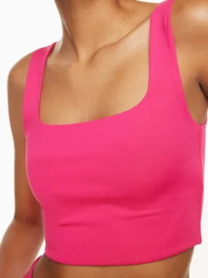 NEW! Babaton Aritzia Pink Countour Squareneck Tee Eros‎ Pink thumbnail 1
