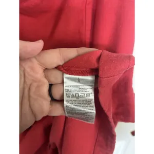 Old Navy Linen Blend Red Sleeveless Mini Dress Large Square Neck Smocked thumbnail 5