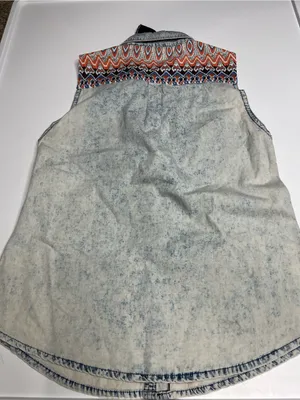 NWT miss me acid wash denim shirt medium thumbnail 12