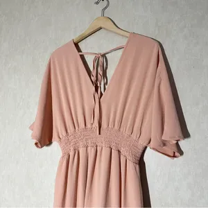 Baltic Born Women’s Vera Maxi Dress V-Neck Wedding Bridesmaid in Salmon XL thumbnail 9