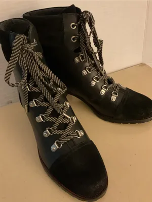 Sam Edelman women black combat Manchester boots US 9 thumbnail 11