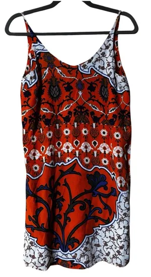 Topshop Orange Pineapple‎ Floral Paisley Cami Mini Dress - Size 4 thumbnail 1