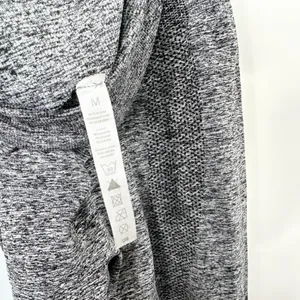 Seamless Workout‎ Set Gray Activewear Long Sleeve Crop Top Leggings TikTok 779 thumbnail 14