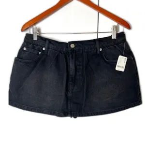 Free People We The Free Denim Micro Mini Skort in Black Wash Sz 29 New With Tags thumbnail 3