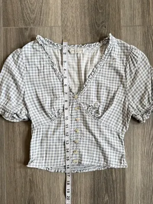 Paper Crane Gingham Crop Top Size Small Preppy Coquette Boho Twee Dainty thumbnail 6