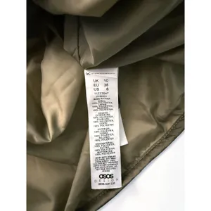 ASOS DESIGN Womens Quilted Vest Olive Green Onion Stitch Button Front Pockets XL thumbnail 10