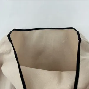 Mable Cream Skirt Black Trim‎ Stretch Ribbed Knit Mini High Rise Size L thumbnail 5