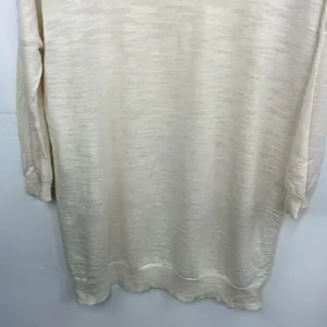 Anthropologie Moth Womans Ivory Tan Sweater Oversized Long Tunic Slits size XS thumbnail 8