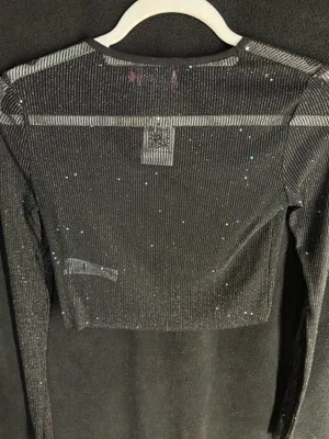 Black cropped sheer Edikted Long Sleeve Top  thumbnail 8