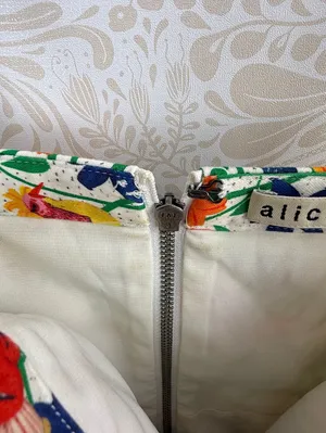 alice + olivia White Nella Bird Pattern Sleeveless Mini Dress - Size - 0 thumbnail 8