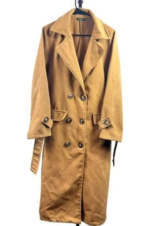 Boohoo Women's Long Toffee Coat thumbnail 1