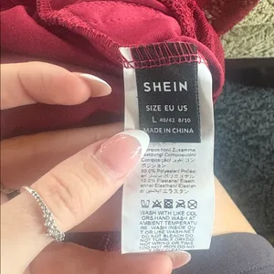 SHEIN Burgundy Lace Top thumbnail 3