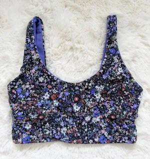 Lululemon Floral Scoop Neck Reversible Sports Bra 4 - Purple thumbnail 1