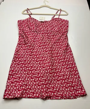 Intimately Free People On Our Radar Slip Dress Floral Red Cherry‎ Combo XL NEW thumbnail 1