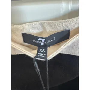 NWT 7 For All Mankind black‎ & cream linen blend top & skirt set size xs thumbnail 11