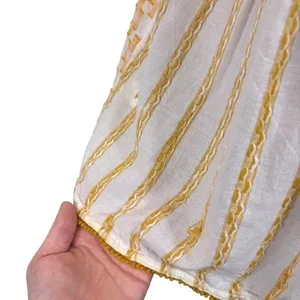 Pilcro and the Letterpress by Anthropologie White Yellow Embroidered Babydoll Top Bohemian Medium thumbnail 4