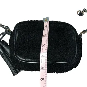MICHAEL Michael Kors Jet Set Travel Small‎ Chain Shearling Crossbody Black Purse thumbnail 9