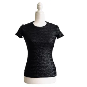 Bailey 44 Top Celebration Black Sequined Crewneck Short Sleeve Top XS NEW thumbnail 3