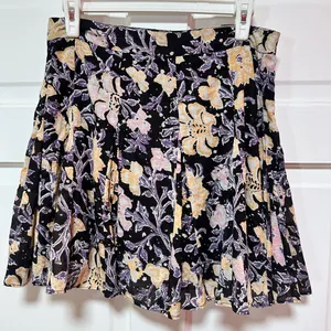 Free People End of the Island Floral Cotton Skirt Black Motif Size 10 thumbnail 3