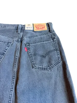Levi's Grey Denim A Line Maxi Skirt High Slit Five Pocket Size 24 Women's NWT thumbnail 12