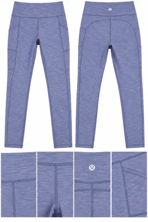 Lululemon Heathered Water Drop High Rise Leggings Pockets Size 6 thumbnail 2