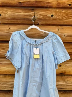 Kourt Light Blue Size S Juliet Cotton Lace Collar Mini Dress Few Moda thumbnail 10