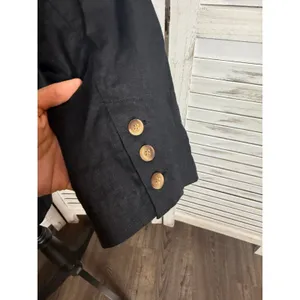 NWT Quince Women's XL European Linen Relaxed Blazer Black Coastal Corporate Flax thumbnail 14