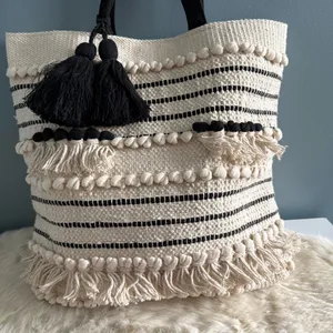 Mud Pie Handloom Tassel Tote thumbnail 2