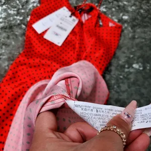 Zara Red Polka Dot Skater Dress‎ Open Back thumbnail 5