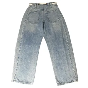 Forever 21 Barrel Jeans Size 25 Light Wash Lace Up Waist Y2K Denim NWT thumbnail 4