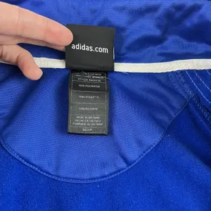 KU Kansas Jayhawks Vintage Adidas Track Jacket 3 Stripe Full Zip Bomber Blue Med thumbnail 10