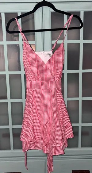Charmed Hearts Dress Red Gingham  thumbnail 1