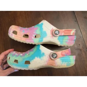 Rainbow tie dye crocs pink blue orange men's 6 women's 8 thumbnail 3