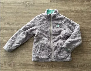 The North Face Fleece Sherpa Puffer Jacket Gray Aqua Women’s XS Reversible Osito thumbnail 1