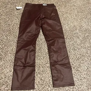 GAP Vintage Slim Mid Rise Coated Pants‎ Burgundy Bootcut Size 26 thumbnail 7