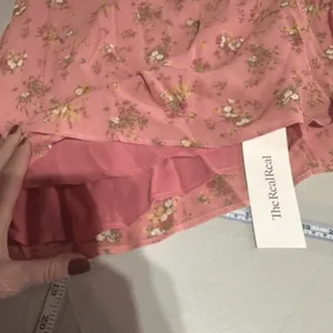 Reformation Midi Dress Luciana 0 Pink Floral Lace‎ Up Back Cottagecore Romantic thumbnail 6
