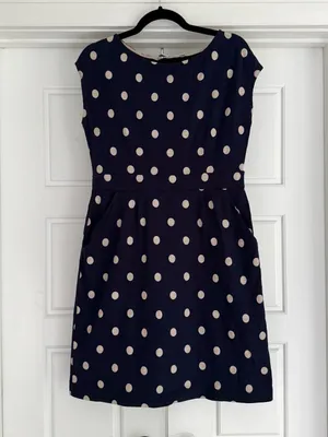Boden Florrie Jersey Dress Navy Polka Dots - 10P thumbnail 2