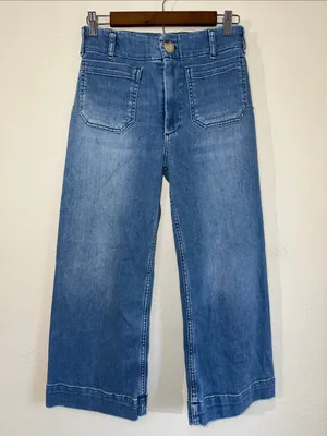 Maeve Anthropologie Colette High Rise Wide Leg Cropped Jeans 27P thumbnail 1